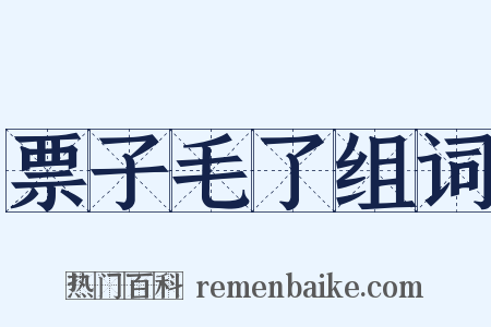 票子毛了组词是什么意思的图片